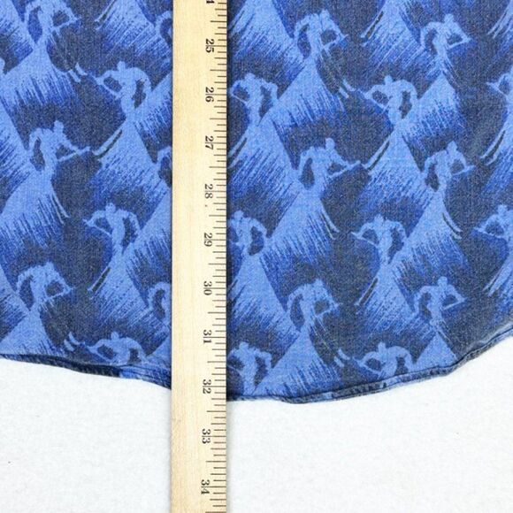 Vintage 90s Ralph Lauren Chaps Ski Shirt Large Blue Slopes Mountain Snowboard - Picture 8 of 8